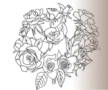 ไฟล์ภาพระบายสีดอกกุหลาบ: สัมผัสความงามแห่งธรรมชาติ ผ่อนคลายไปกับสีสัน