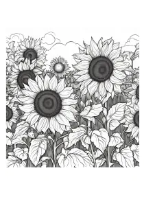 แผ่นภาพระบายสีดอกทานตะวัน: สัมผัสความสดใส สร้างสรรค์ได้ไม่รู้จบ